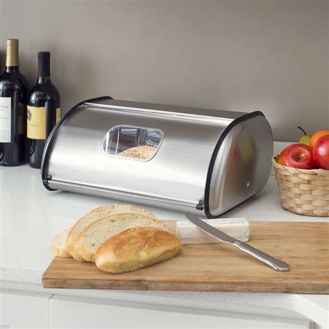 walmart bread box stainless steel|stainless steel countertop bread box.